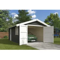 Lasita Maja Yarik Einzelgarage 4,00 x 5,60 m grau/grün mit Seitenwand