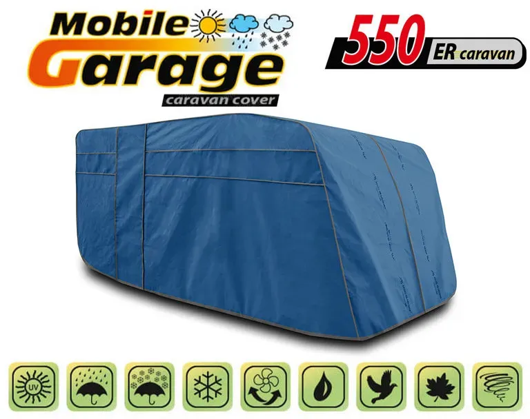 Hochwertige Kegel-Schutzhülle für Wohnwagen, blau, Serie Mobile Garage 550ER