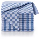 Blumtal 20er Set Premium Geschirrhandtücher Blau Kariert - Hochwertiges Handtücher Set 100% Baumwolle - Küchenhandtücher 50x70 cm - Oeko-TEX® Zertifiziert Geschirrtücher Baumwolle