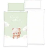 OTTO home Kinderbettwäsche OTTO HOME "Kleiner Liebling in Gr. 100x135 und 135x200 cm", grün, B/L: 135cm x 200cm, 1 Stk., 1 Stk., Renforcé, B/L: 80cm x 40cm, 2 Stk.