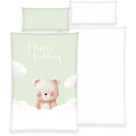 OTTO home Kinderbettwäsche OTTO HOME "Kleiner Liebling in Gr. 100x135 und 135x200 cm", grün, B/L: 135cm x 200cm, 1 Stk., 1 Stk., Renforcé, B/L: 80cm x 40cm, 2 Stk.