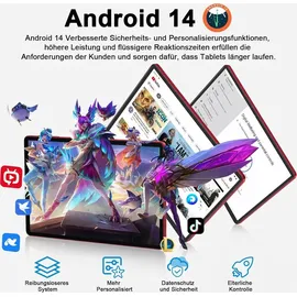 ujj Android Tablet 11" 5G (2024) 24 GB RAM 256 GB Rot