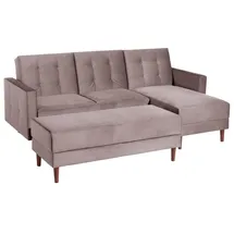 58 aufm Kessel FUNKTIONSSOFA mit Hocker Katunia Samtvelours rosé | Gr.: onesize