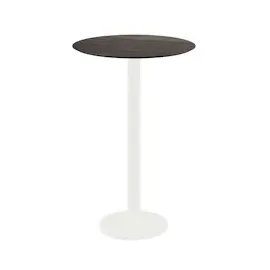 Essentials Urban Stehtisch Weiß gestell + Riverwashed Wood HPL Ø70 cm