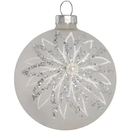 Beliani Weihnachtskugel 35er Set Glas grau