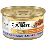 PURINA Gourmet Gold - Veal Cubes In Sauce With Vegetables - Wet Cat Food 85 G