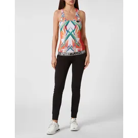 Plein Sport Tanktop Jade/Orange/Schwarz/Weiß S