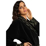 Carlo Colucci Bademantel Raffaele (1 St.), goldene Velours-Jacquard-Details an Ärmeln, Kragen und Gürtel