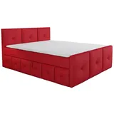 A&J MöbelLand Boxspringbett BOE 120 x 200 cm Rot
