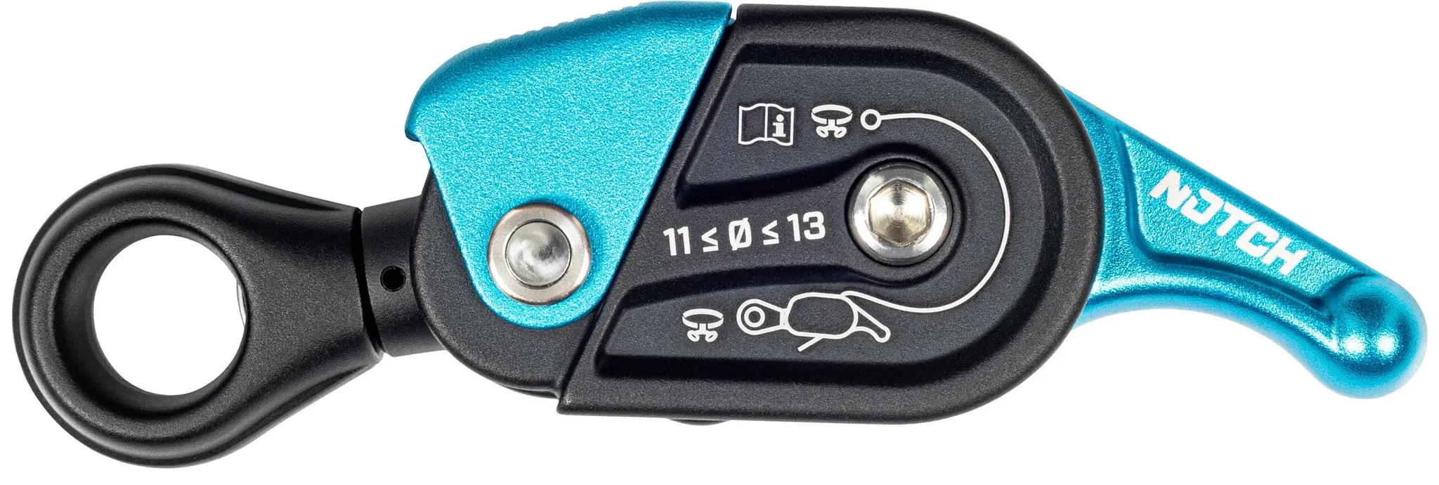 Notch Seilklemme Glide Rope Grab, schwarz-blau