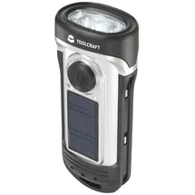 TOOLCRAFT TO-8602005 LED Taschenlampe IPX8 (wasserdicht), mit Notlicht-Funktion solarbetrieben, dynamobetrieben 20 lm 176 g