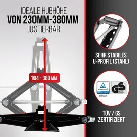 Heyner Wagenheber Stahl 1,5t schwarz