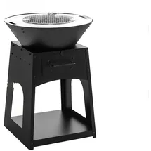 Costway Feuerschale 16 kg Edelstahl/Metall/Stahl schwarz