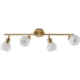 LINDBY Deckenlampe Elaina, 70cm, 4-flg., messing, Glas, E14