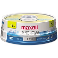 Maxell 635117 DVD-RW-Discs, 4,7 GB, 2X, Spindel, Gold, 15 Stück