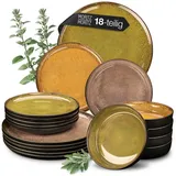 Moritz&Moritz Moritz & Moritz VIDA 18-teiliges Geschirrset 6 Personen Vintage bunt, rund, 18-teilig