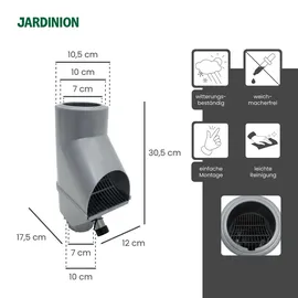 Jardinion Regenwasserfilter Fallrohr Laubabscheider 30,5 x 12 x 17,5cm Silber