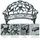 Outsunny Gartenbank Metall Modell 3 100 x 54 x 80 cm antik-grün