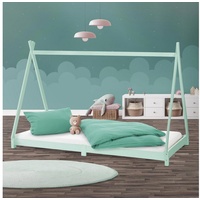 ML-Design Kinderbett Kinderhaus 90x200 cm Mint aus Kiefernholz ML-Design