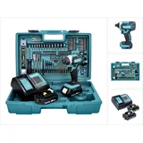 Makita DTD 152 SA2X5 inkl. 2x Akku 2,0 Ah + Ladegerät + 101 tlg. Zubehör Set + Koffer
