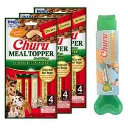 INABA Hundemahlzeit Topper Huhn mit Rind Rezept 12x14g + Futterlöffel GRATIS!