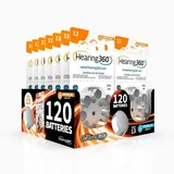 Hearing360 Hörgerätebatterien 13 Orange – 120 Premium-Batterien mit extra langer Lebensdauer (15 Blister à 8 Stück)