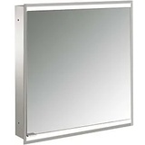 EMCO prime Unterputz-Lichtspiegelschrank 949706332 600x730mm, 1 Tür, Anschlag rechts, aluminium/weiss