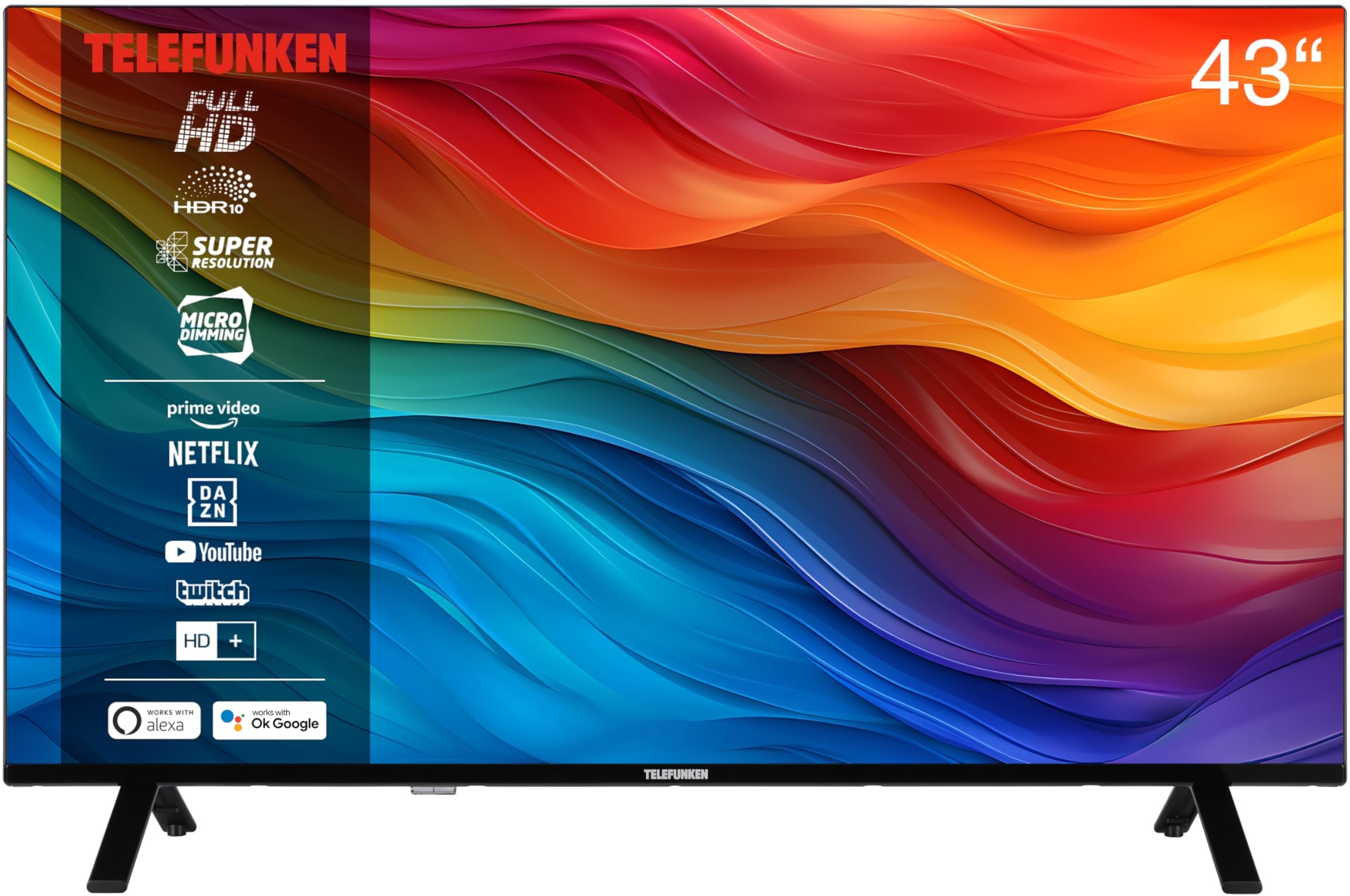 TELEFUNKEN XF43SN750S 43 Zoll Fernseher/Smart TV (Full HD, HDR, Triple-Tuner) - inkl. 6 Monate HD+