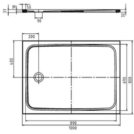 Kaldewei Cayonoplan Duschwanne 361647943001 80x100x1,8cm, mit Träger, Vollantislip Perl-Effekt, weiß