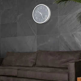 Intirilife Wanduhr 30,5 cm 30.5 grau/weiß
