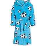 Playshoes Fleece-Bademantel Morgenmantel, blau Fußball, 110/116