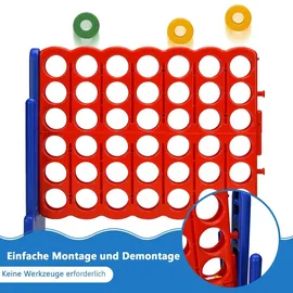 Costway Riesiges 4 Gewinnt Spielset mit Basketballkorb und Wurfspiel