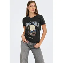 Only Damen ONLLUCY REG S/S JRS NOOS Top, Schwarz,M - M