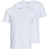 JACK & JONES T-Shirt - Jones Herren Pack JACBASIC CREW NECK TEE, Kurzarm, einfarbig, Baumwolle Weiß L
