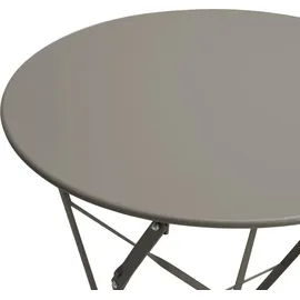 Svita BERLIN Bistro-Set Metall Sitzgruppe Balkon klappbar Tisch Stühle Taupe