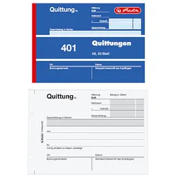 herlitz Quittung, MwSt. separat ausgewiesen Formularbuch 401