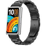 Strap-it Huawei Band 11 Pro Armband Stahl für Huawei Band 11 Pro - Schwarz - Butterfly-Verschluss