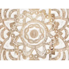 Beliani Beistelltisch 2er Set SAKITA Mango Holz Braun / Weiß