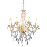 NÄVE Pendellampe Kronleuchter Hängeleuchte gold Kristalle Wohnzimmerlampe H 85 cm