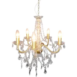 NÄVE Pendellampe Kronleuchter Hängeleuchte gold Kristalle Wohnzimmerlampe H 85 cm