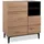 Homestyle4u Sideboard 119 x 84 x 35 cm Eiche / Schwarz
