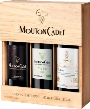 Wein Geschenkset Mouton Cadet Panache - Baron Philippe de Rothschild - 3 fl