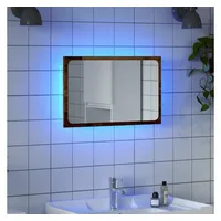 VidaXL Badspiegel mit LED-Leuchten Altholz-Optik 60x8,5x38 cm