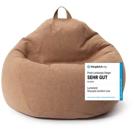 Lumaland Sitzsack Comfort Line | Indoor Beanbag 100x120x50cm mit mehr als 2,4 Mio. anpassbaren EPS-Perlen | Weiches & Komfortables Bodenkissen | Sessel für Kinder & Erwachsene | 315 L Volumen [Braun]