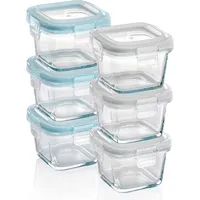 GRIZZLY Mini Glas Frischhaltedosen, Set 6X 160 ml, luftdicht,