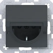 Hager Schuko-Steckdose mit Klappdeckel Anthrazit Matt