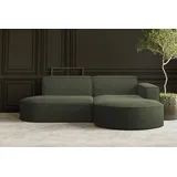 Kaiser Möbel Ecksofa, Sofa L form, Couch L form MODENA L STUDIO stoff Neve Olive Rechts