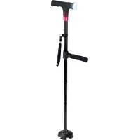 Maximex Multifunktionaler Gehstock mit LED-Licht und Aufstehhilfe schwarz