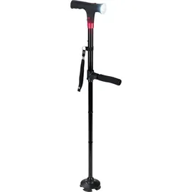 Maximex Multifunktionaler Gehstock mit LED-Licht und Aufstehhilfe schwarz