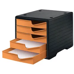 styro Schubladenbox styroswingbox  apricot 275-8430.4194, DIN A4 mit 5 Schubladen